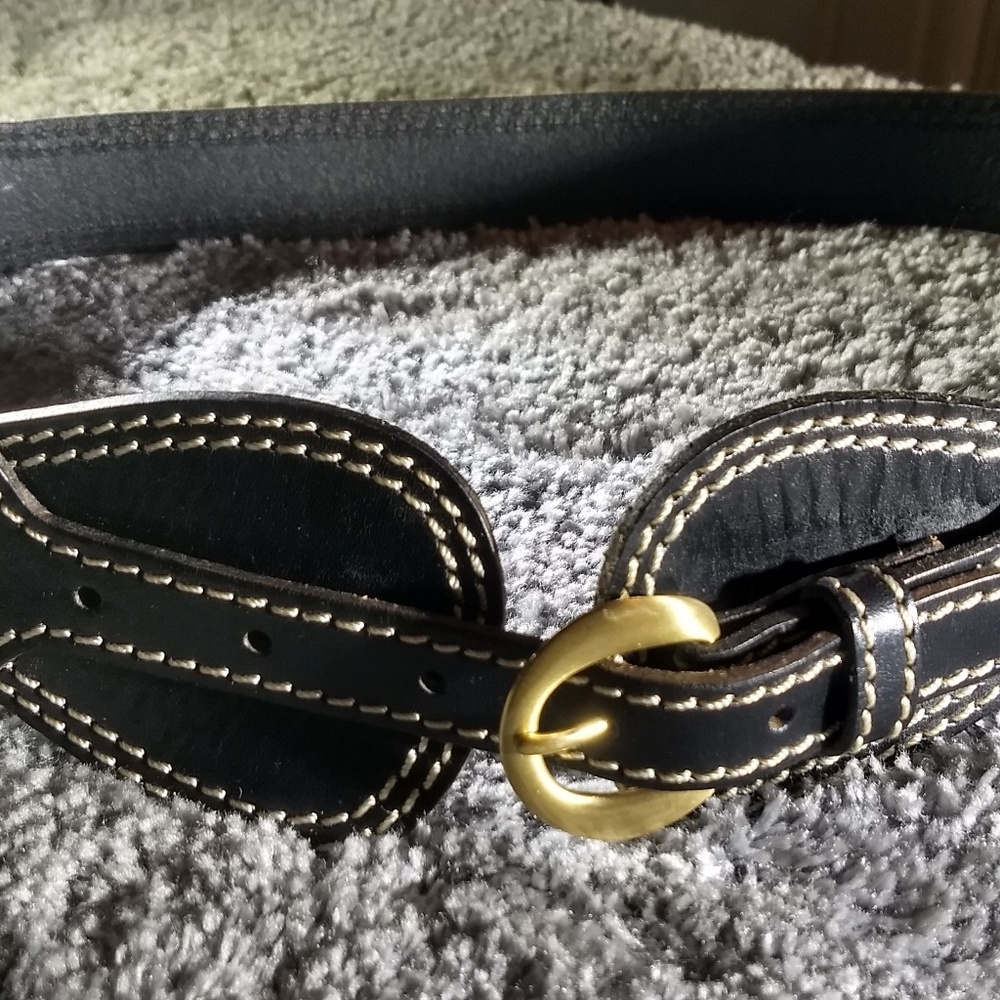 Black leather belt